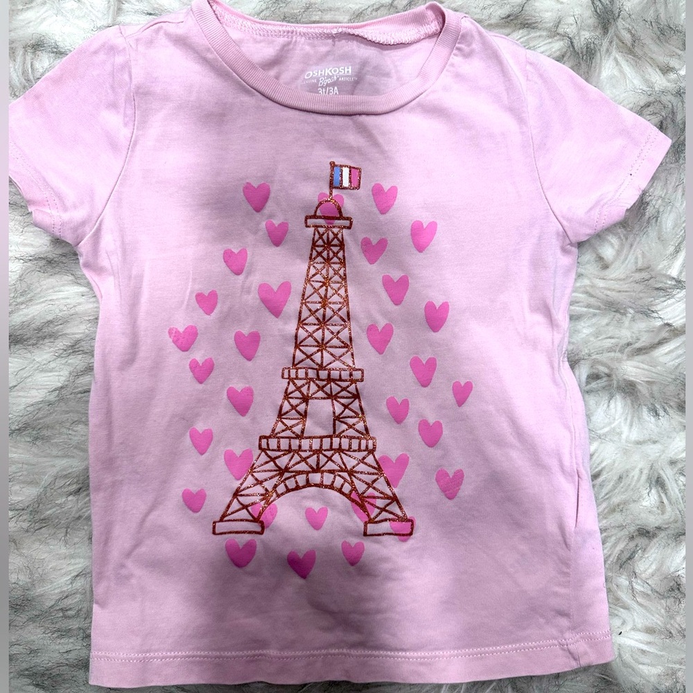 OshKosh B'gosh Pink Eiffel Tower Kids T-Shirt 3T